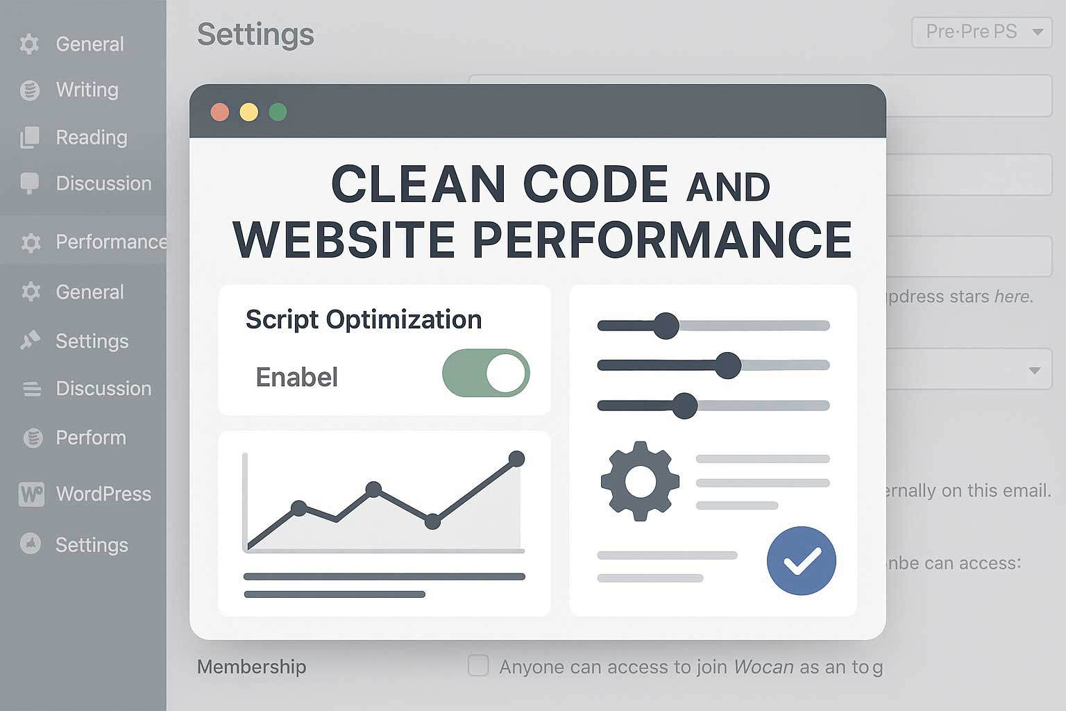 Interface d’optimisation des scripts WordPress pour de meilleures performances