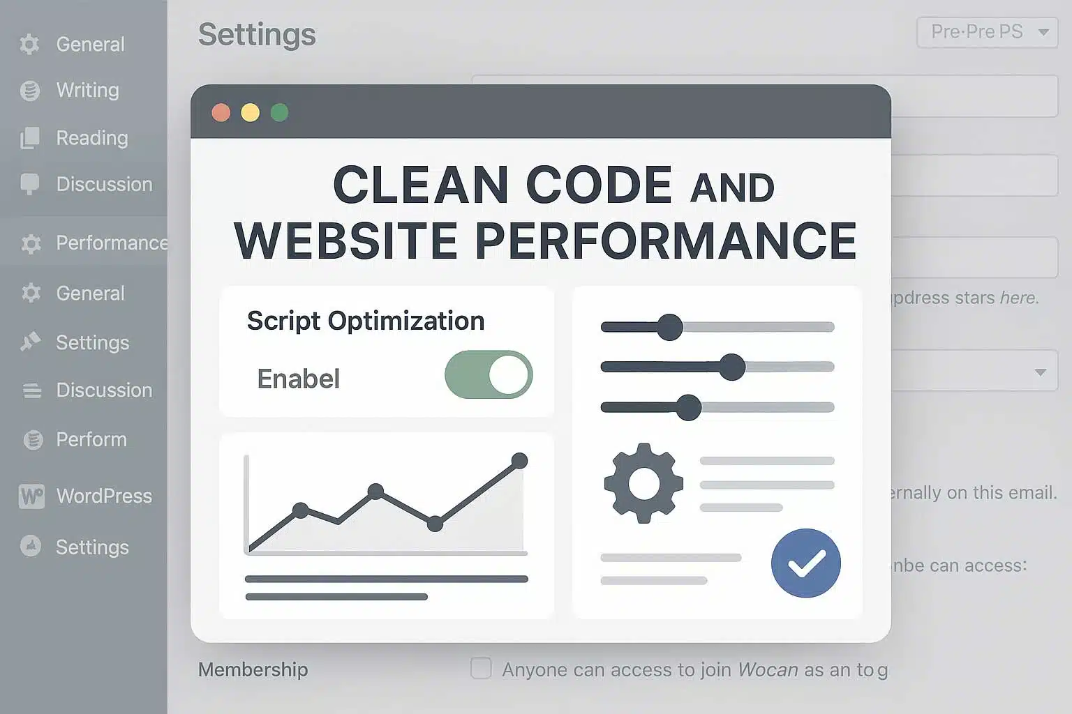 Interface d’optimisation des scripts WordPress pour de meilleures performances