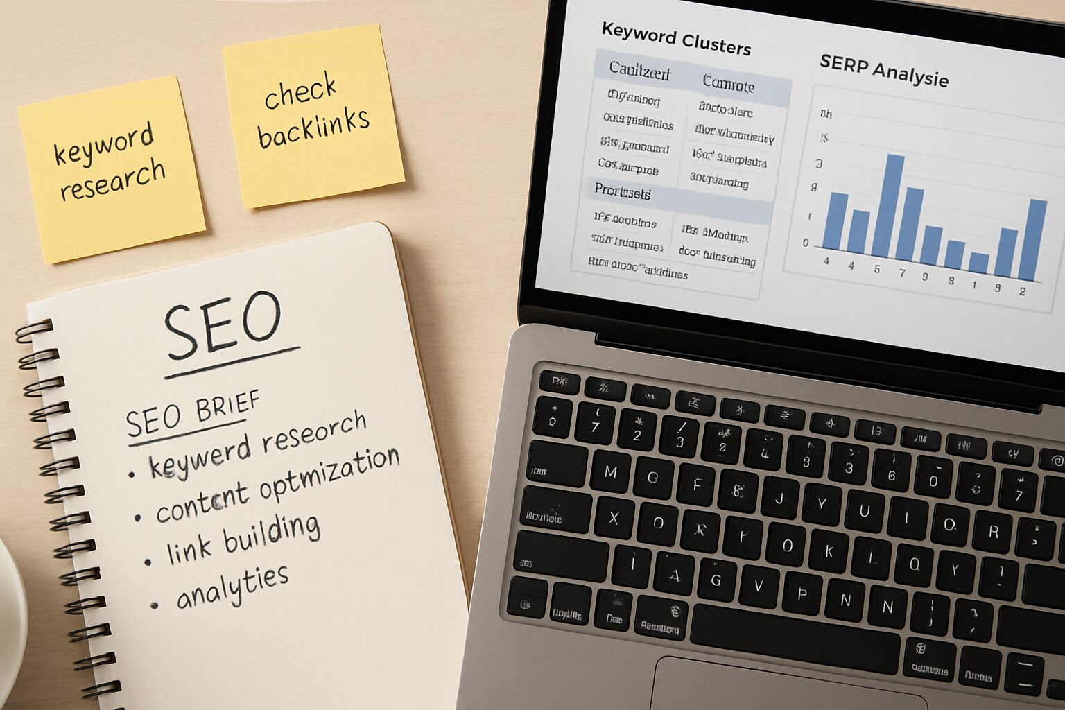 Brief SEO assisté par IA pour TPE avec clusters de mots-clés