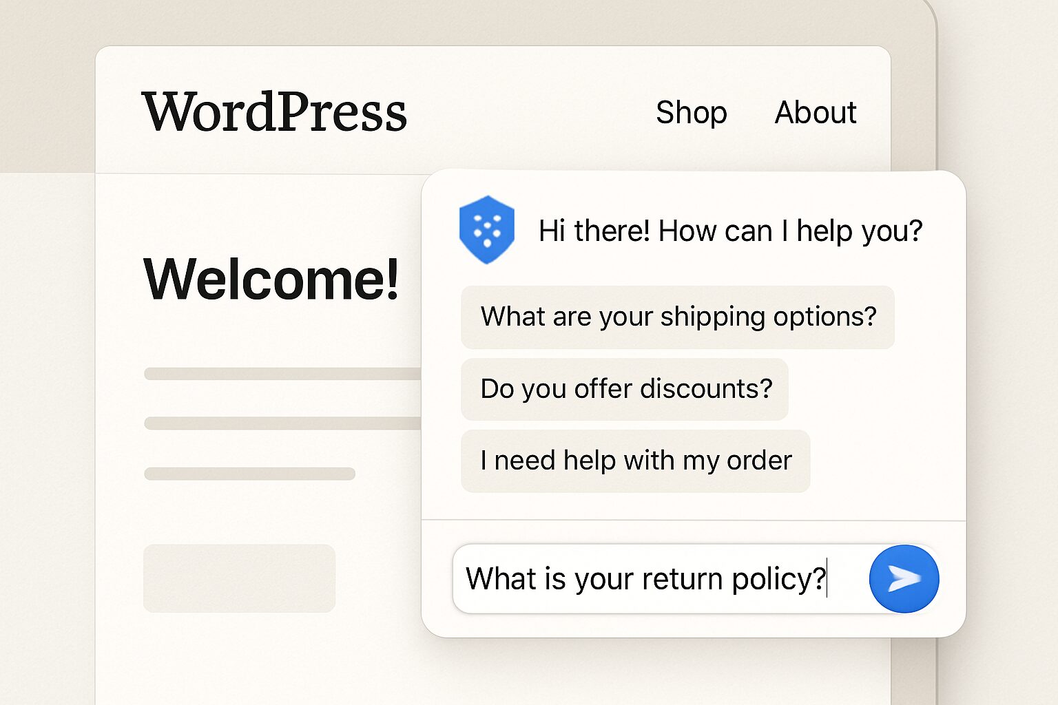 Chatbot WordPress augmenté par IA avec conformité RGPD
