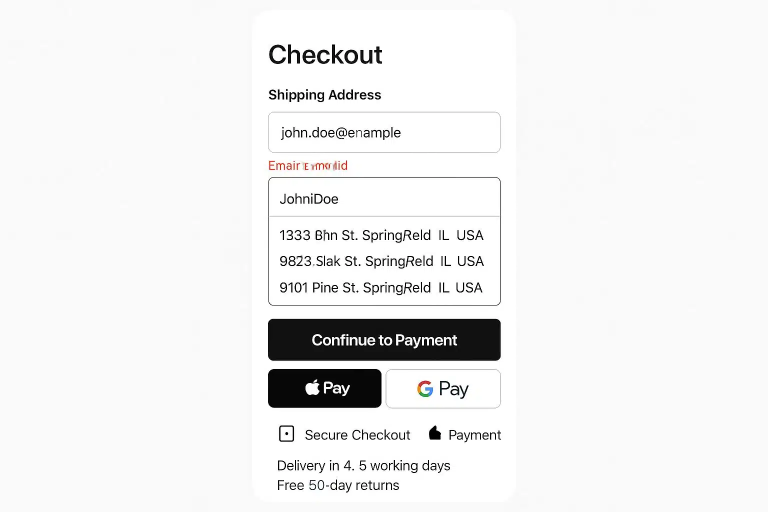 Checkout mobile express avec microcopy et éléments de rassurance