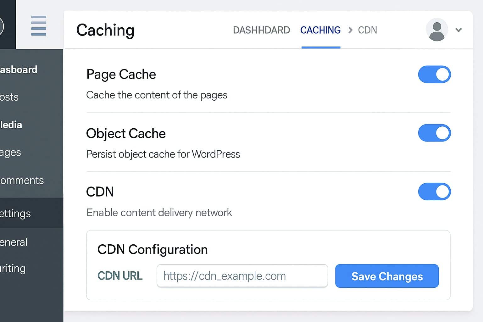Activation du cache WordPress et configuration du CDN