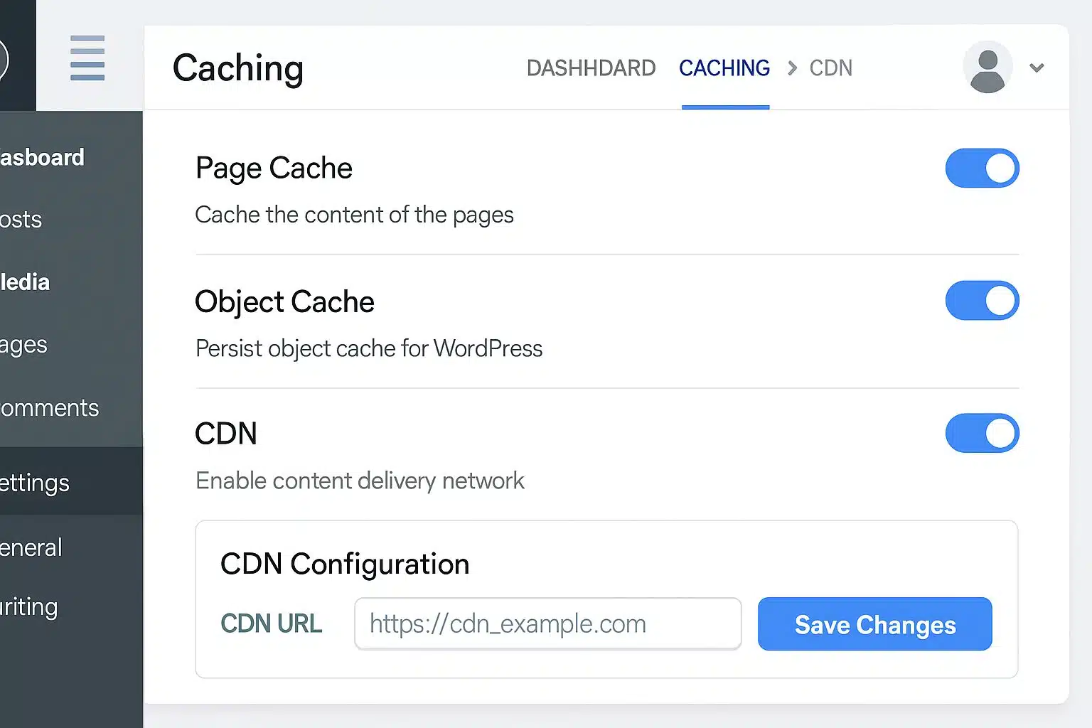 Activation du cache WordPress et configuration du CDN