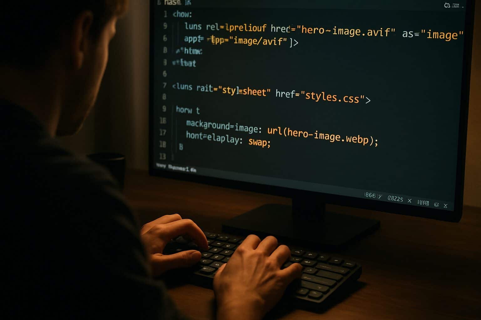 Optimisation LCP: image héro en WebP/AVIF et preloading des fonts