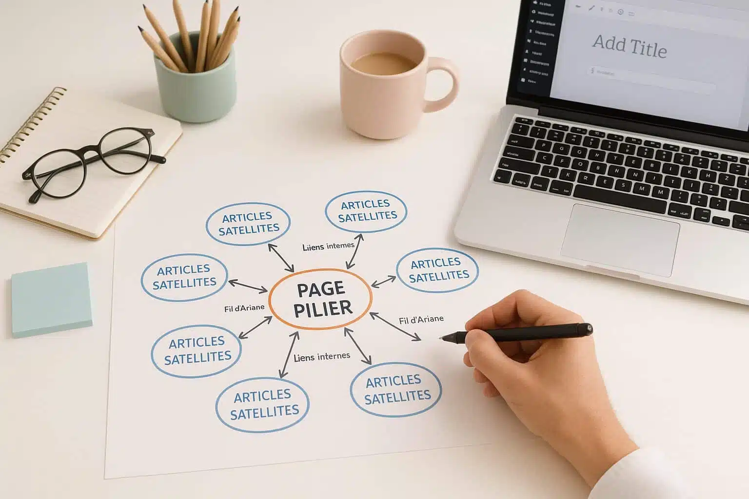 Clusters thématiques: maillage interne qui ranke